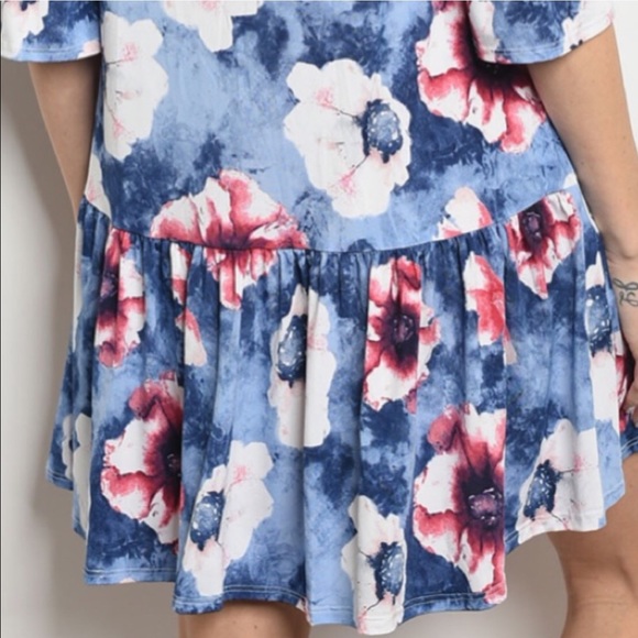 🌺💙Floral Watercolor Dress💙🌺 - Picture 6 of 6